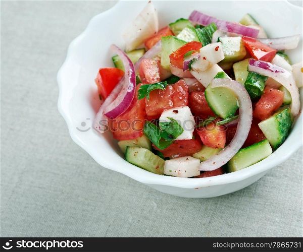 Salad Shirazi - Persian Cucumber-Tomato Salad