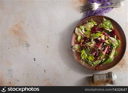 salad with beet and mangold, diet food