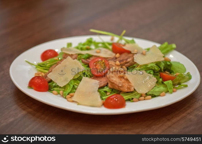 Salad with chicken and parmesan . chicken salad