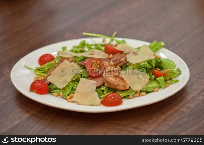 Salad with chicken and parmesan . chicken salad