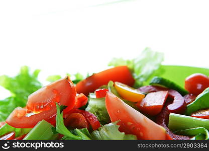 salad with lettuce and fresh vegetable close up