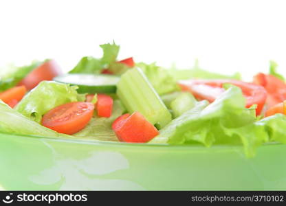 salad with lettuce and fresh vegetable close up