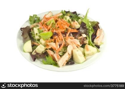 Salad with smoked chicken with apple.