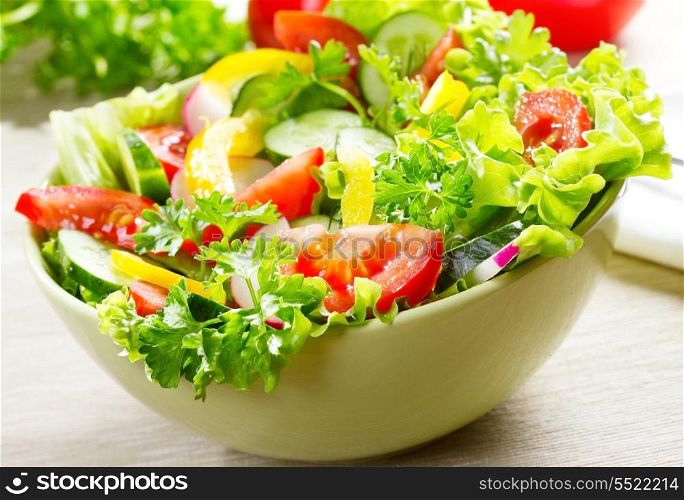 salad with vegetables and greens