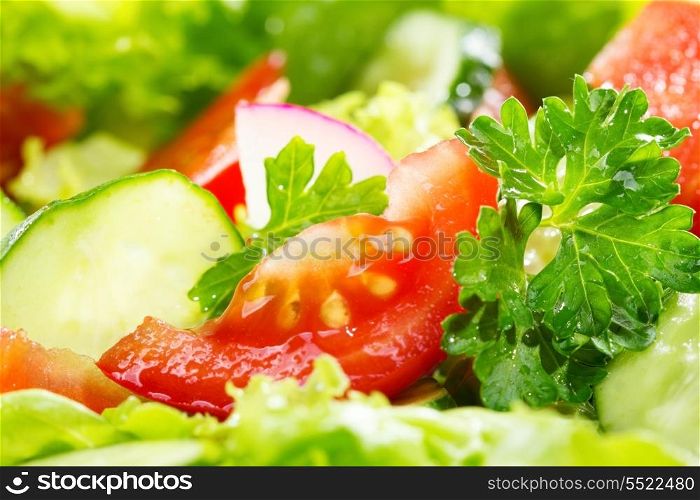 salad with vegetables and greens