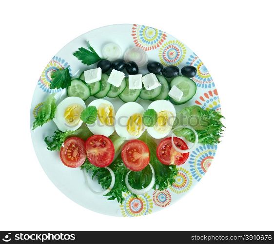 salade composee du soleil - Mediterranean salad.French cuisine
