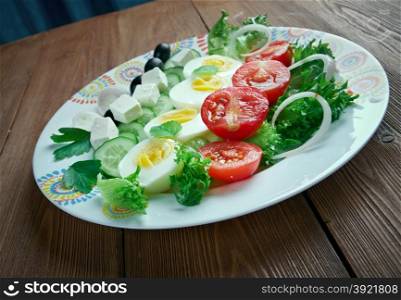 salade composee du soleil - Mediterranean salad.French cuisine