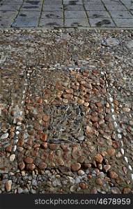 Salamanca in spain stones flooring detail along via de la Plata way to Santiago