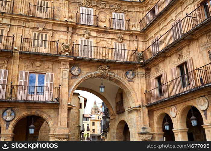 Salamanca Plaza Mayor in Spain along via de la Plata way to Santiago