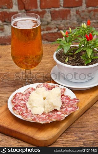salami and Parmesan