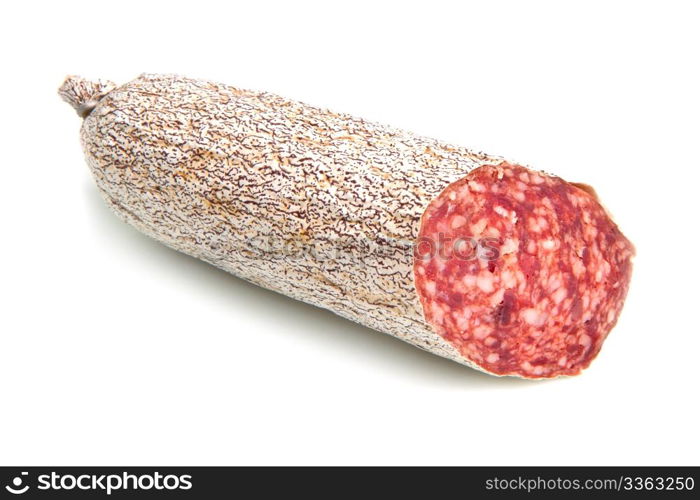 salami isolated on white background