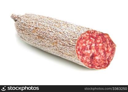 salami isolated on white background