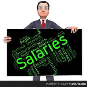Salaries Word Representing Stipend Text And Money