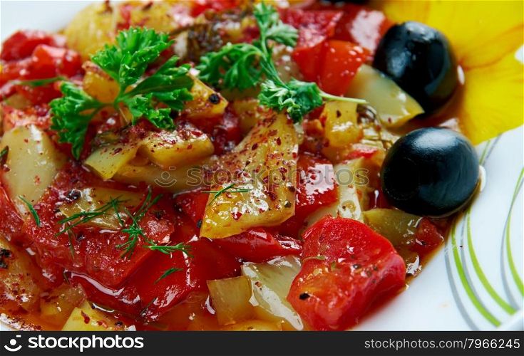 Salata Mashwia - Libyan grilled bell pepper salad
