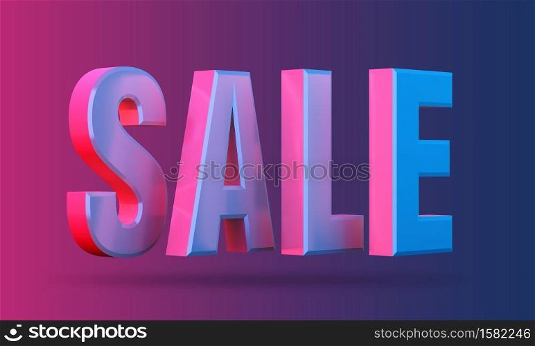 Sale 3D icon on colorful background