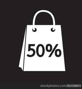 sale 50 percents shopping bag icon