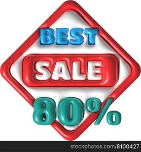 Sale banner design,Shopping deal offer discount,Best sale 80 percentage.3d illustration
