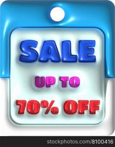 Sale banner design,Shopping deal offer discount,Sale up to 70 percent off.3d illustration