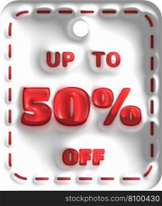 Sale banner design,Shopping deal offer discount,up to 50 percentage off.3d illustration