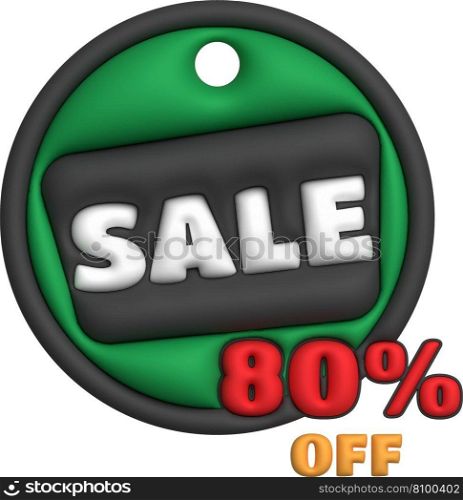 Sale banner template design,sale special offer up to 80 percent off.3d illustration