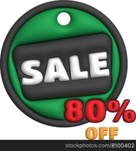 Sale banner template design,sale special offer up to 80 percent off.3d illustration