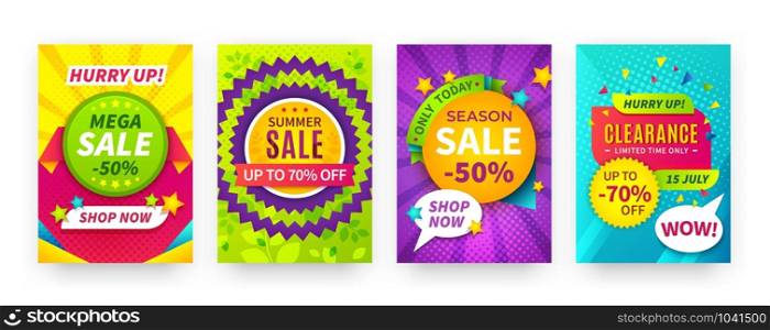 Sale banners. Special offer and discount posters, fashion vouchers and online shopping coupons. Vector store brochure promotions offers design template for elegant promo banner. Sale banners. Special offer and discount posters, fashion vouchers and online shopping coupons. Vector store brochure design template