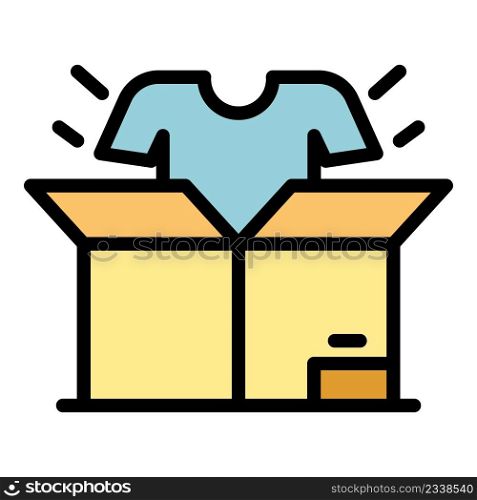 Sale box icon. Outline sale box vector icon color flat isolated. Sale box icon color outline vector