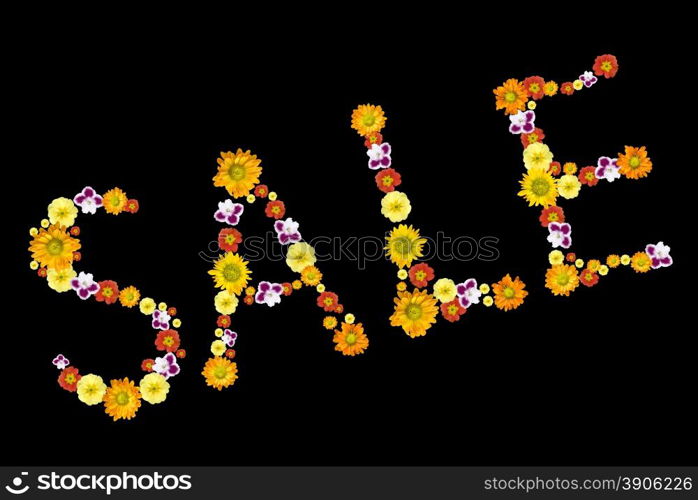 sale. decorative letters from color flowers