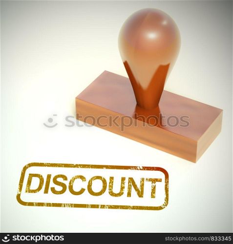 Sale discounts concept icon means markdown price. Low-cost bargains and promotional offers - 3d illustration. Discount Stamp Shows Promotion And Reduction