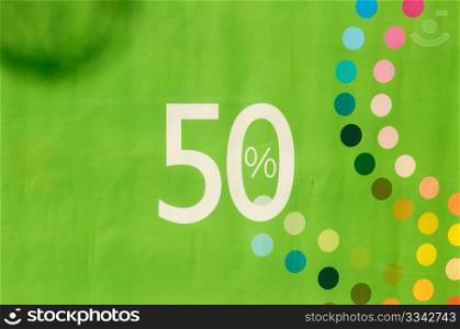 Sale in fashion store with number of percent