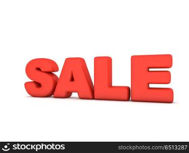 Sale inscription in red letters .. Sale inscription in red letters on a white background. 3D illustration.