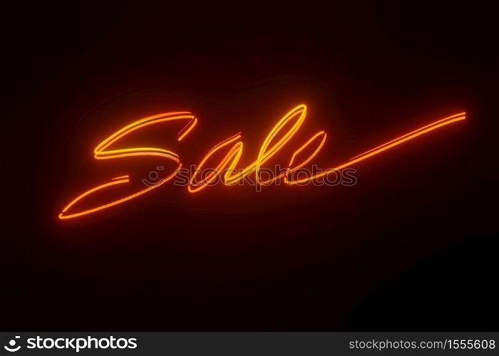 sale neon sign style heading design for banner or poster 3d rendering. sale neon sign style heading design for banner or poster 3d rendering