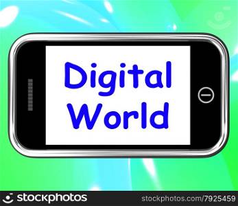 Sale Now On Mobile Message Shows Internet Bargains. Digital World On Phone Meaning Connection Internet Web