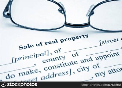 Sale of real property