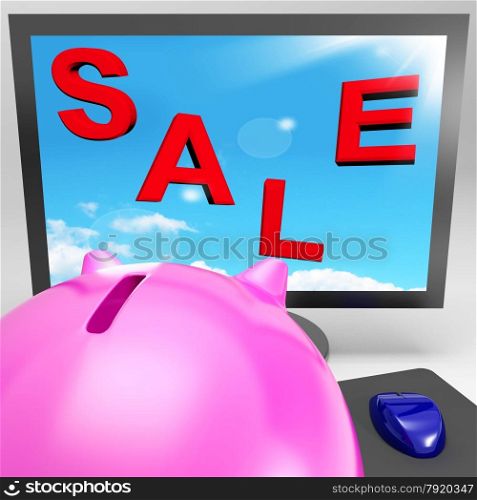 Sale On Monitor Showing Clearances And Reductions