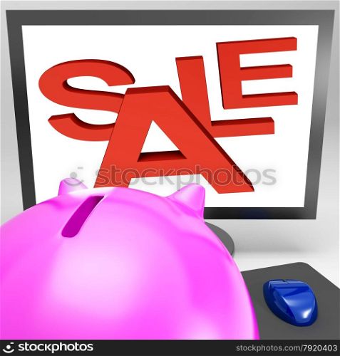 Sale On Monitor Showing Great Offers And Discounts