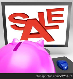 Sale On Monitor Showing Great Offers And Discounts