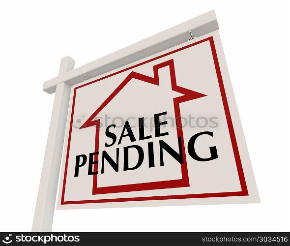 Sale Pending Home for Sale Real Estate Sign Words 3d Render Illustration
