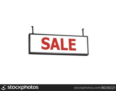 Sale signboard on white background, stock photo