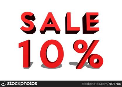 sale text 3d illustration shopping price 10% reduce symbol