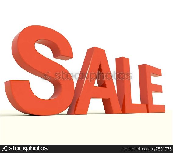 Sale Word As Symbol for Discount And Promotions. Sale Word In Red As Symbol for Discount And Promotions
