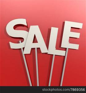 Sale word on red background image with hi-res rendered artwork that could be used for any graphic design.. Sale word on red background