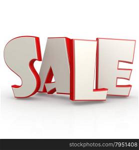 Sale word with white background image with hi-res rendered artwork that could be used for any graphic design.