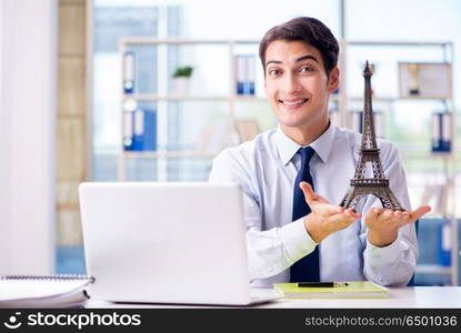 Sales agent working in travel agency