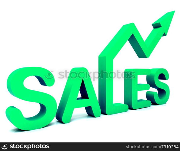 Sales Arrow Word Showing Business Or Commerce