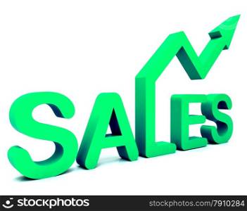 Sales Arrow Word Showing Business Or Commerce