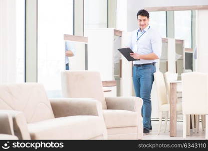 Sales assistant in furniture store