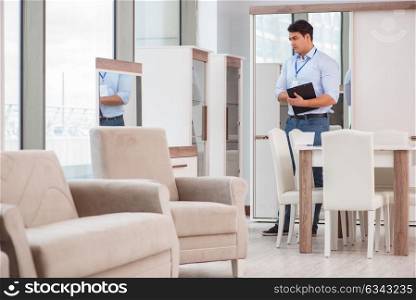 Sales assistant in furniture store