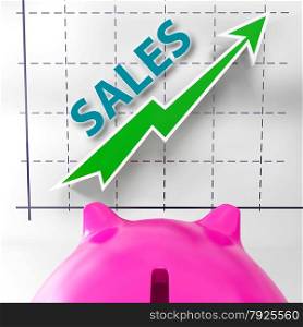Sales Graph Meaning Increased Selling And Earnings