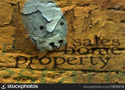 Sales home property grunge concept